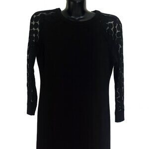 Enfocus Studio Black Dress with Lace Sleeves Size 8